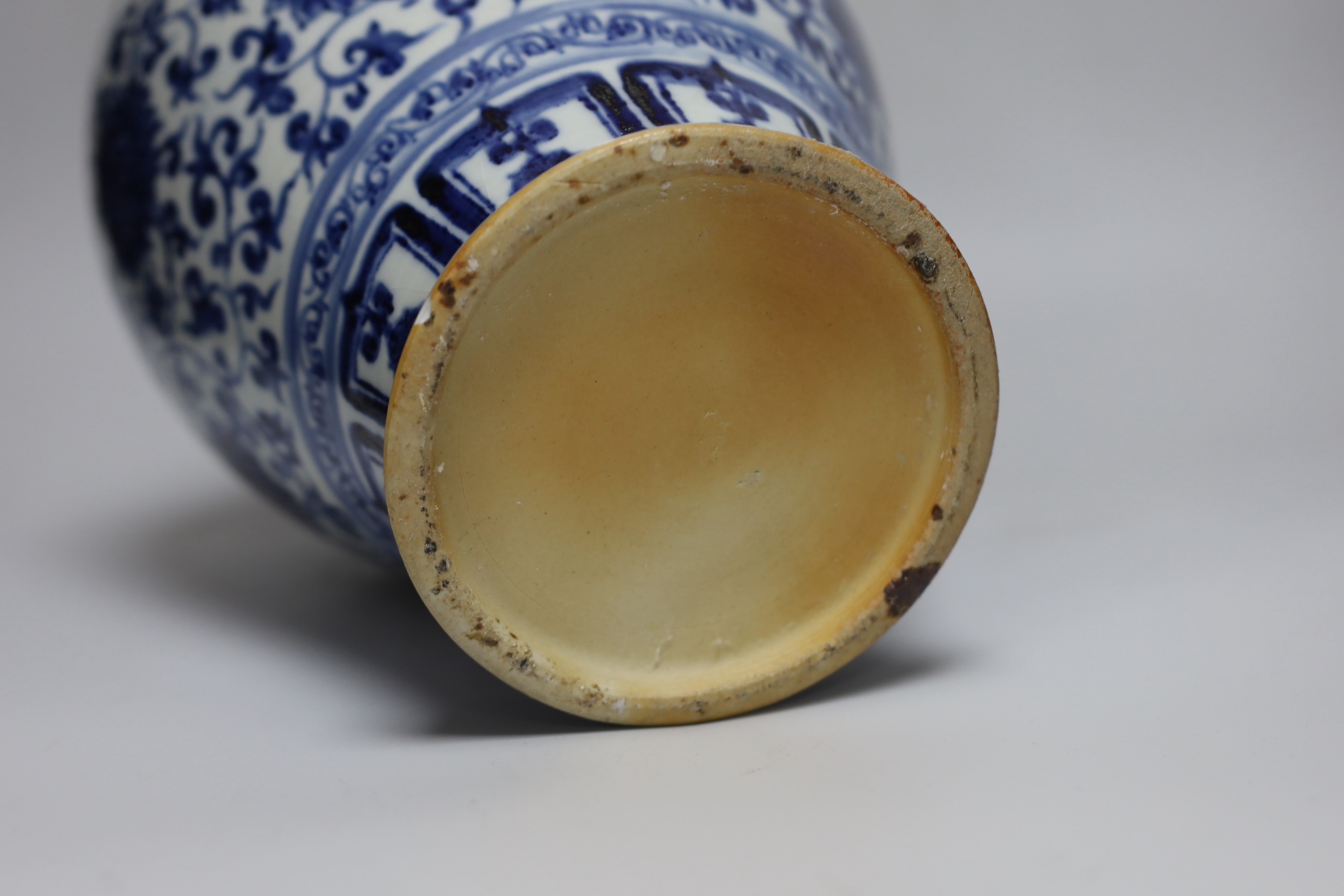 A Chinese blue and white meiping, 36cm